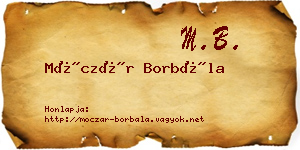 Móczár Borbála névjegykártya